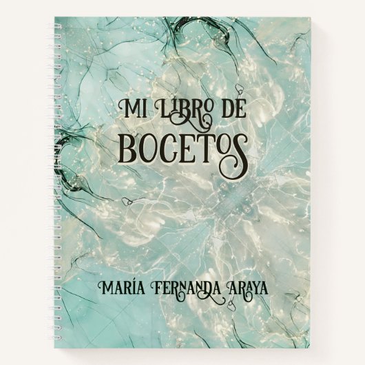 Elegante libro de bocetos soft green para ella notitieboek (Voorkant)