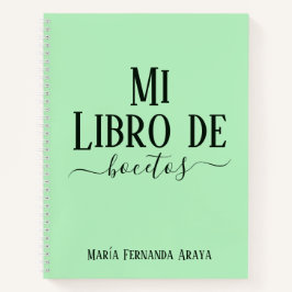 Elegante libro de bocetos soft green para ella notitieboek