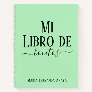 Elegante libro de bocetos soft green para ella notitieboek
