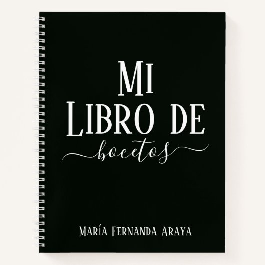 Elegante libro de bocetos verde regalo para ella notitieboek (Voorkant)