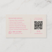 Elegante Licentie Estheetienne Script Zand Roze Visitekaartje (Achterkant)