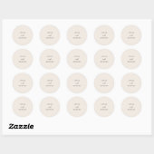 Elegante Licht Beige Script Trouw Ronde Sticker (Vel)
