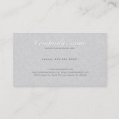 Elegante Licht Grijze Faux Linnen Textuur Visitekaartje (Achterkant)
