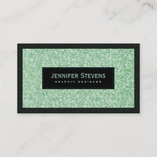 Elegante Licht Groene Glitter & Sparkles Visitekaartje