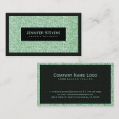 Elegante Licht Groene Glitter & Sparkles Visitekaartje (Voorkant / Achterkant)