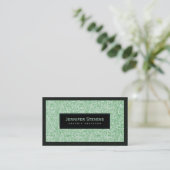 Elegante Licht Groene Glitter & Sparkles Visitekaartje (Staand voorkant)