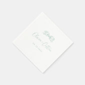 Elegante licht groene hand getrokken boog bruiloft servet (Hoek)