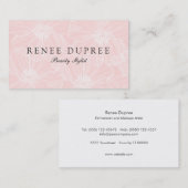 Elegante Licht Roze Bloemen Schoonheid Spa Visitekaartje (Voorkant / Achterkant)