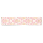 Elegante Licht Roze Damast Korte Tafelloper (Horizontaal)