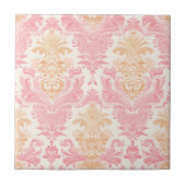 Elegante Licht Roze Damast Tegeltje (Voorkant)