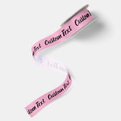 Elegante Licht Roze en Zwarte Script Tekst Sjabloo Satijnen Lint (Achterkant)