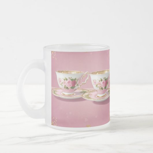 Elegante Licht Roze Keramische Thee Cup Matglas Koffiemok (Links)