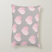 Elegante Licht Roze Kleur Liefde Harten Patroon Accent Kussen (Achterkant (Verticaal))