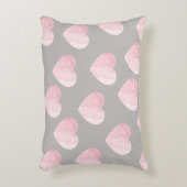 Elegante Licht Roze Kleur Liefde Harten Patroon Accent Kussen (Voorkant(Verticaal))