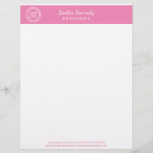 Elegante Licht Roze Professionele Monogram Zakelij