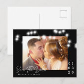 Elegante Licht String Save the Date Script Ansicht Briefkaart (Voorkant / Achterkant)