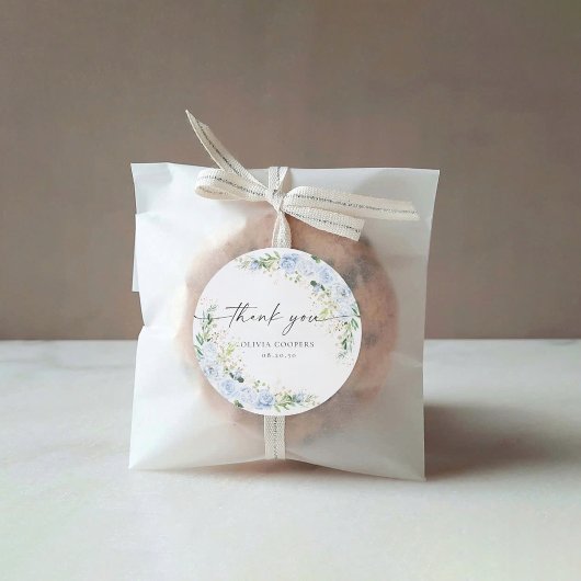 Elegante lichtblauwe baby shower sticker
