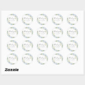 Elegante lichtblauwe baby shower sticker (Vel)