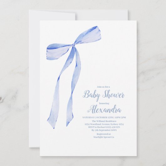 Elegante lichtblauwe boog kaart (Voorkant)