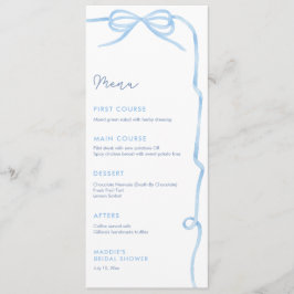 Elegante lichtblauwe boog Vrijgezellenfeest partij Menu