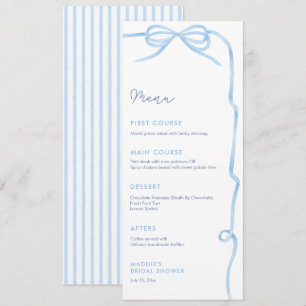 Elegante lichtblauwe boog Vrijgezellenfeest partij Menu