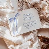 Elegante Lichtblauwe Bow Raffle Diapper Informatiekaartje