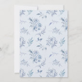 Elegante lichtblauwe chinoiserie bruiloft kaart (Achterkant)