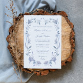 Elegante lichtblauwe Chinoiserie bruiloft Kaart