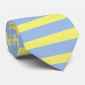 Elegante Lichtblauwe en Gele Horizontale Strepen Stropdas (Opgerold)