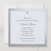 Elegante lichtblauwe foto doop doopsel kaart (Achterkant)