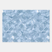 Elegante Lichtblauwe Glitter Glam Patronen Inpakpapier Vel (Voorkant 3)