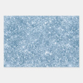 Elegante Lichtblauwe Glitter Glam Patronen Inpakpapier Vel (Voorkant 2)