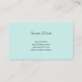 Elegante lichtblauwe glitter visitekaartje (Achterkant)