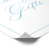 Elegante lichtblauwe Kaarten en geschenken Poster (Hoek)