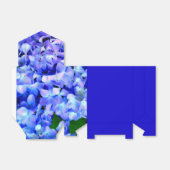 Elegante lichtblauwe magenta paarse bloemen horten bedankdoosjes (Uitgevouwen)