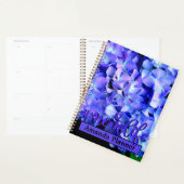 Elegante lichtblauwe magenta paarse bloemen horten planner (Display)