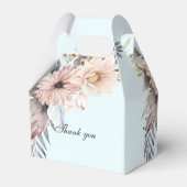Elegante, lichtblauwe & pastel boho bruidsdouche  bedankdoosjes (Achterkant)