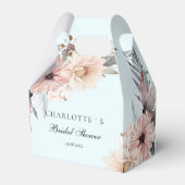 Elegante, lichtblauwe & pastel boho bruidsdouche  bedankdoosjes (Voorkant Zijde)