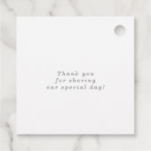 Elegante lichtblauwe waterverf bloemen bruiloft bedankjes labels (Achterkant)