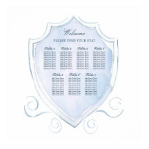 Elegante lichtblauwe Waterverf Crest Zitplaatskaar