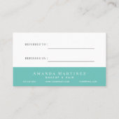 Elegante lichtblauwe Waterverf Salon Referral Visitekaartje (Achterkant)