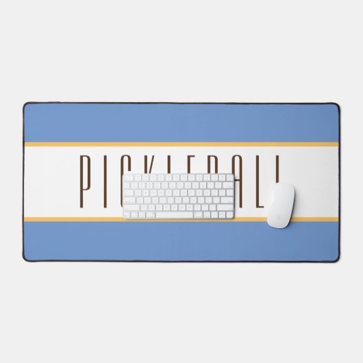 Elegante lichtblauwe witte strepen PICKLEBALL teks Bureaumat (Keyboard & Muis)