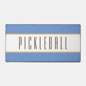 Elegante lichtblauwe witte strepen PICKLEBALL teks Bureaumat (Voorkant)