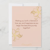 Elegante lichtbruine foto collage bruiloft uitnodi kaart (Achterkant)