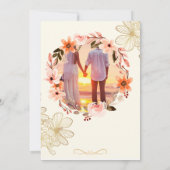 Elegante lichtbruine fotocollage bruiloft uitnodig kaart (Achterkant)