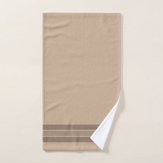 Elegante lichtbruine gestreepte banner Initiaal to Bad Handdoek (Handdoek)
