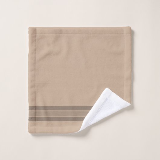 Elegante lichtbruine gestreepte banner Initiaal to Bad Handdoek (Wasdoekje)