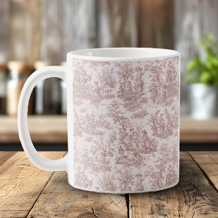 Elegante lichtbruine vintage Franse Toile-scène Koffiemok