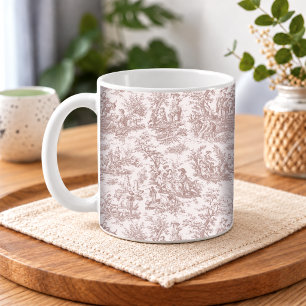 Elegante lichtbruine vintage Franse Toile-scène Koffiemok