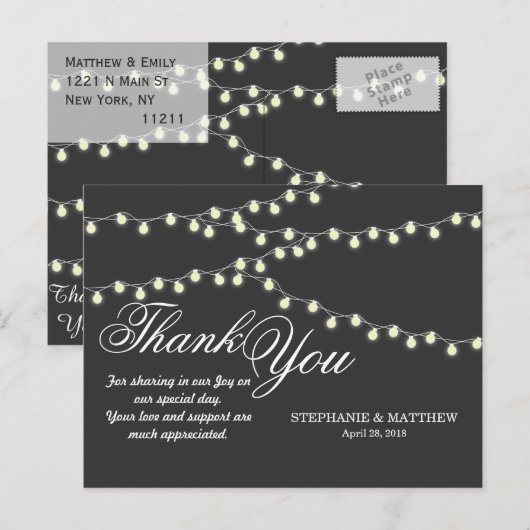 Elegante lichtbundels briefkaart (Voorkant / Achterkant)